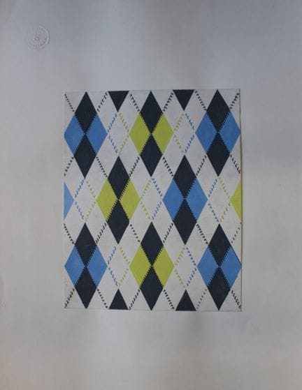 Original-Gouache-Entwurf im Art-Déco-Stil von A. S