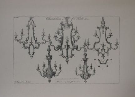Thomas Chippendale – Originalstich von „Lanterns“ 