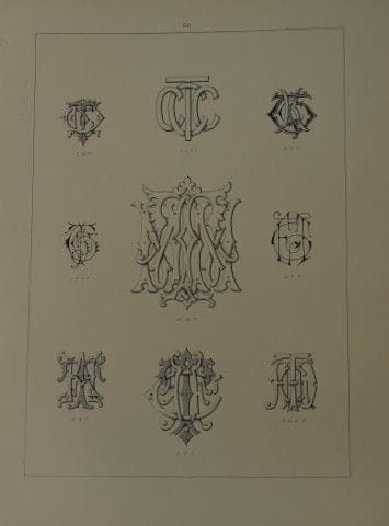 J·戈登·史密斯——1903年版《字母组合图案》石版画。

此石版画选自J·戈登·史密斯所著《适用于
