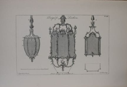 Thomas Chippendale – Originalstich von „Lanterns“ 
