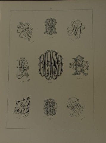 J·戈登·史密斯——1903年版《字母组合图案》石版画。

此石版画选自J·戈登·史密斯所著《适用于
