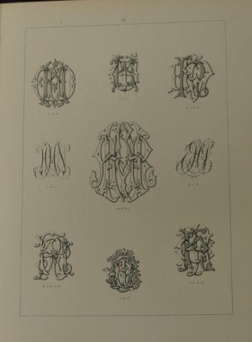J·戈登·史密斯——1903年版《字母组合图案》石版画。

此石版画选自J·戈登·史密斯所著《适用于