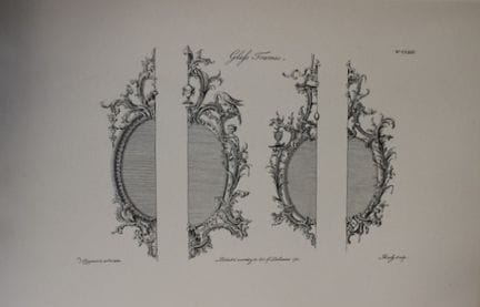 Thomas Chippendale – Originalstich von Spiegelrahm