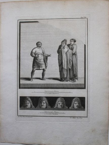 乔瓦尼·莫尔根——《赫库兰尼姆古迹》铜版画，1752年。

这幅描绘古罗马壁画的原始古铜版画，出自乔