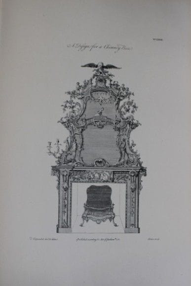 Thomas Chippendale – Originalstich von Kaminumrand