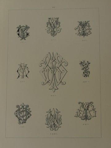 J·戈登·史密斯——1903年版《字母组合图案》石版画。

此石版画选自J·戈登·史密斯所著《适用于