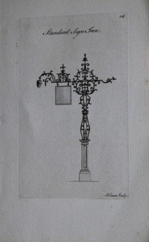 软垫工协会——1765年标准标志铁牌。

这幅珍贵的铜版画出自《雅致家居家具：符合当下审美，并增补数