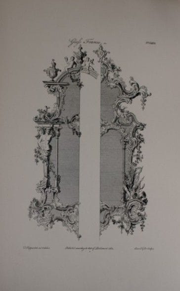 Thomas Chippendale – Originalstich von Spiegelrahm