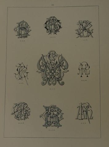 J·戈登·史密斯——1903年版《字母组合图案》石版画。

此石版画选自J·戈登·史密斯所著《适用于