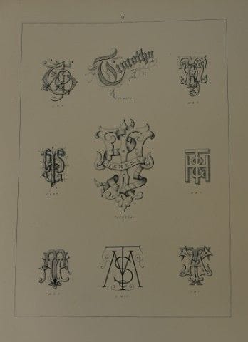 J·戈登·史密斯——1903年版《字母组合图案》石版画。

此石版画选自J·戈登·史密斯所著《适用于