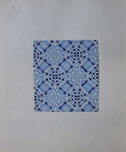 Original-Gouache-Entwurf im Art-Déco-Stil von A. S