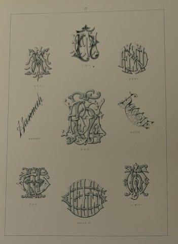 J·戈登·史密斯——1903年版《字母组合图案》石版画。

此石版画选自J·戈登·史密斯所著《适用于