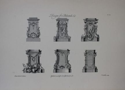 Thomas Chippendale – Originalstich von Sockeln, 17