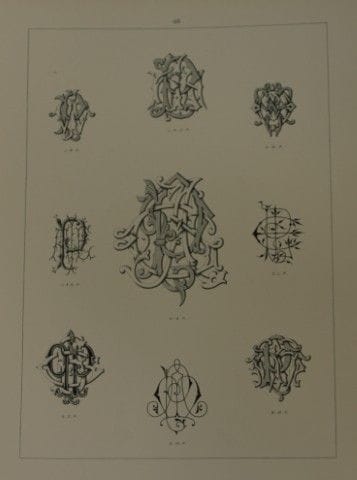 J·戈登·史密斯——1903年版《字母组合图案》石版画。

此石版画选自J·戈登·史密斯所著《适用于