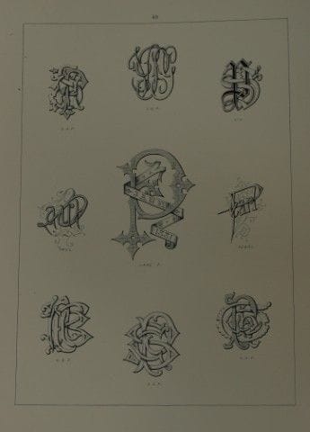 J·戈登·史密斯——1903年版《字母组合图案》石版画。

此石版画选自J·戈登·史密斯所著《适用于