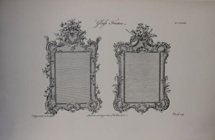 Thomas Chippendale – Originalstich eines Glasrahme