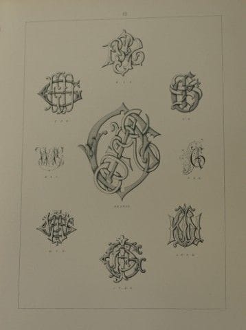 J·戈登·史密斯——1903年版《字母组合图案》石版画。

此石版画选自J·戈登·史密斯所著《适用于