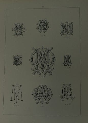 J·戈登·史密斯——1903年版《字母组合图案》石版画。

此石版画选自J·戈登·史密斯所著《适用于