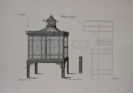Thomas Chippendale – Originalstich eines Porzellan