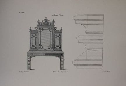 Thomas Chippendale – Originalstich eines Porzellan