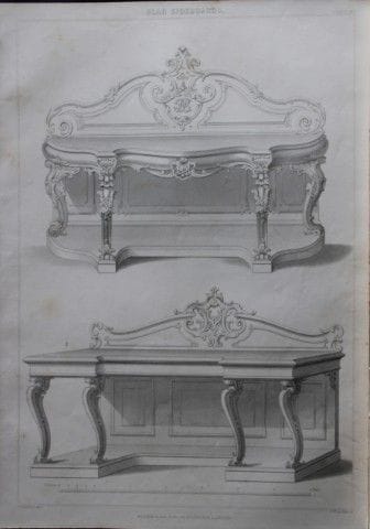 P Thomson - Slab Sideboards engraved by JH Le Keux