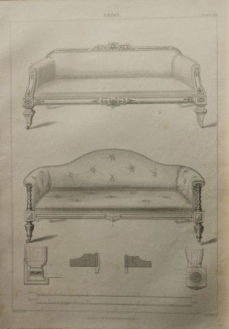 P Thomson - Sofas engraved by JH Le Keux 1853.

Th
