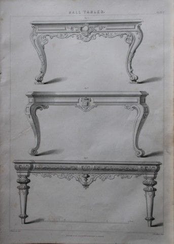 P Thomson -  Hall Tables engraved by JH Le Keux 18