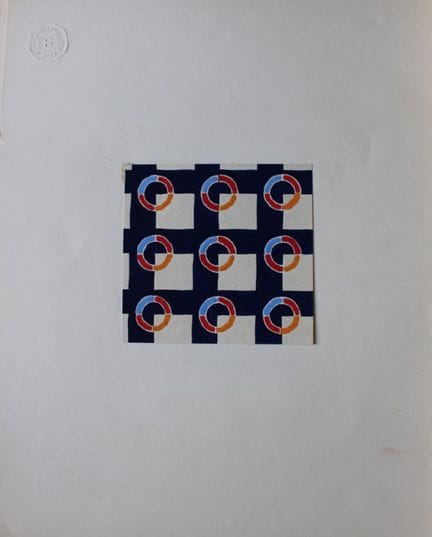 Original-Gouache-Entwurf im Art-Déco-Stil von A. S