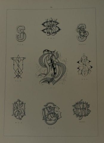 J·戈登·史密斯——1903年版《字母组合图案》石版画。

此石版画选自J·戈登·史密斯所著《适用于