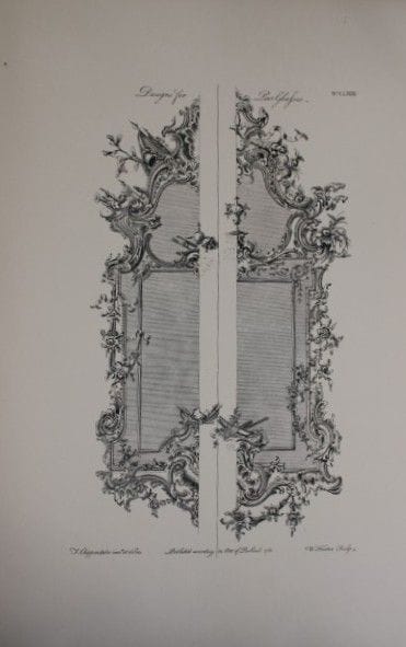 Thomas Chippendale – Originalstich von Spiegelrahm