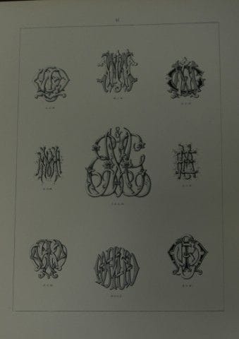 J·戈登·史密斯——1903年版《字母组合图案》石版画。

此石版画选自J·戈登·史密斯所著《适用于