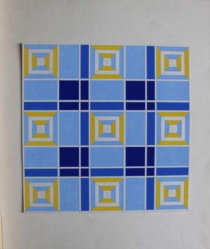 Original-Gouache-Entwurf im Art-Déco-Stil von A. S