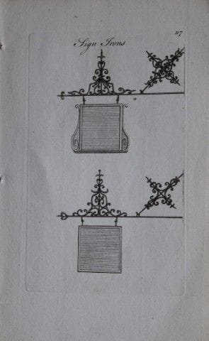 软垫工协会——1765年铁艺标识。

这幅珍贵的铜版画出自《雅致家居家具：符合当下审美，并增补数件前
