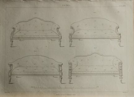 P Thomson - Sofas engraved by JH Le Keux 1853.

Th