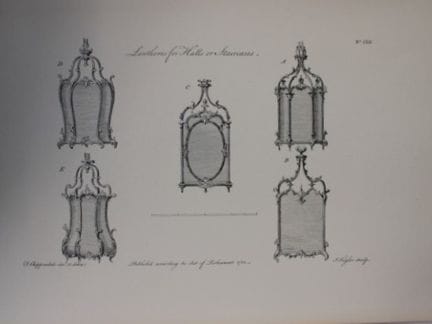 Thomas Chippendale – Originalstich von „Lanterns“ 