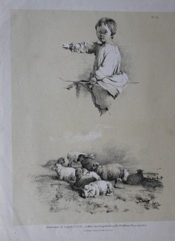 Thomas Sidney Cooper – Lithografie eines Kindes un