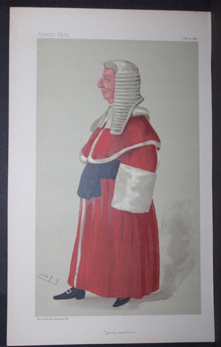 Hon Sir Ford North - gentle manners by Spy 1887.

