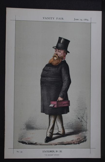 Hugh Childers - A returned colonist by Ape 1869.


