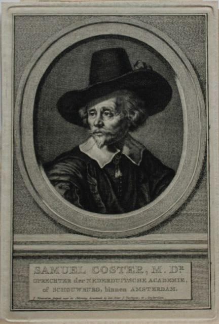 Jacobus Houbraken - Samuel Coster, 1770 circa.

Si