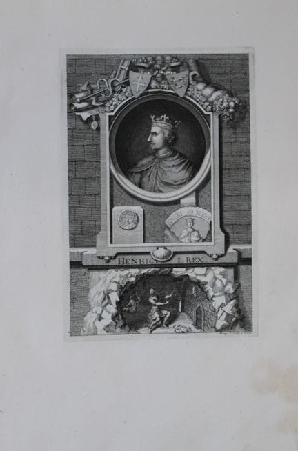 George Vertue - Rare folio engraving of Henry I 17