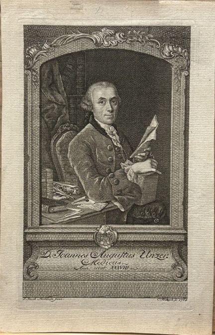 Johann Unzer - Engraved by Johann GC Fritzch 1764.