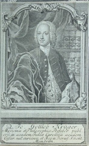Engraving of Johann Gottlob Krüger by Johann Chris