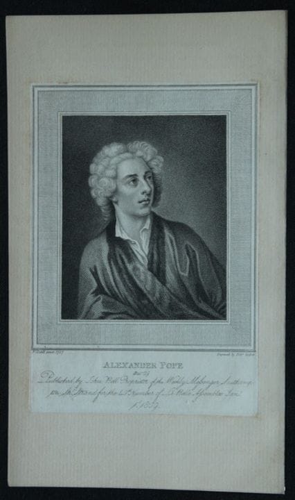 Robert Cooper - Engraving of Alexander Pope 1809.
