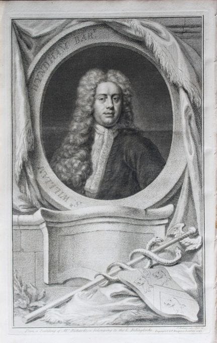 Jacobus Houbraken - Rare engraving of Sir William 