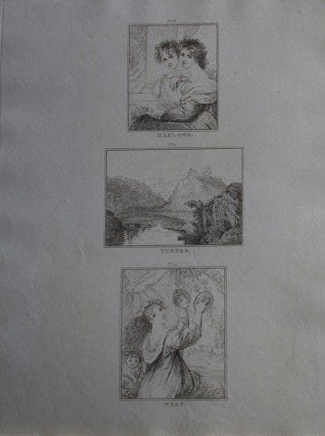 GH Harlowe, JMW Turner & Benjamin West - Etching b