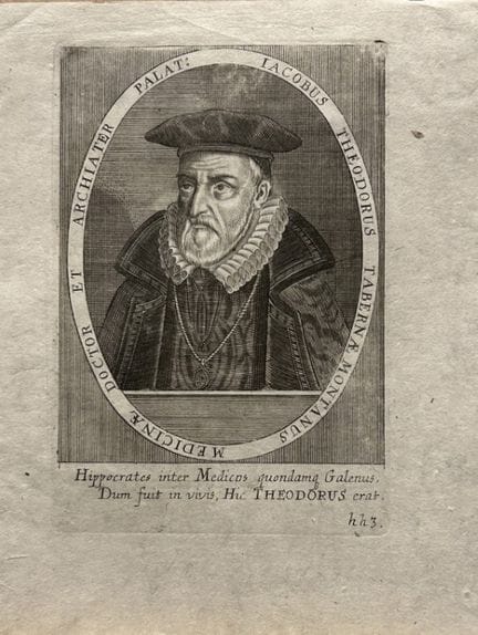 Johann Ammon - Engraving of Jacobus Tabernaemontan