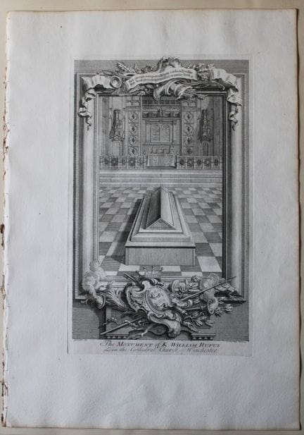 George Vertue - Rare folio engraving William Rufus