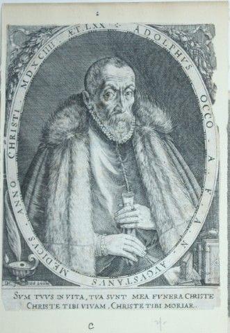 Engraving of Adolph Occo III by Dominicus Custos 1