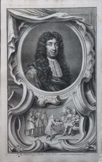 Jacobus Houbraken - Rare engraving of George Savil