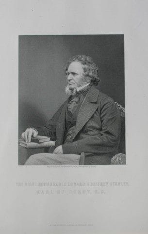 William Holl engraving of the Earl of Derby 1875.
